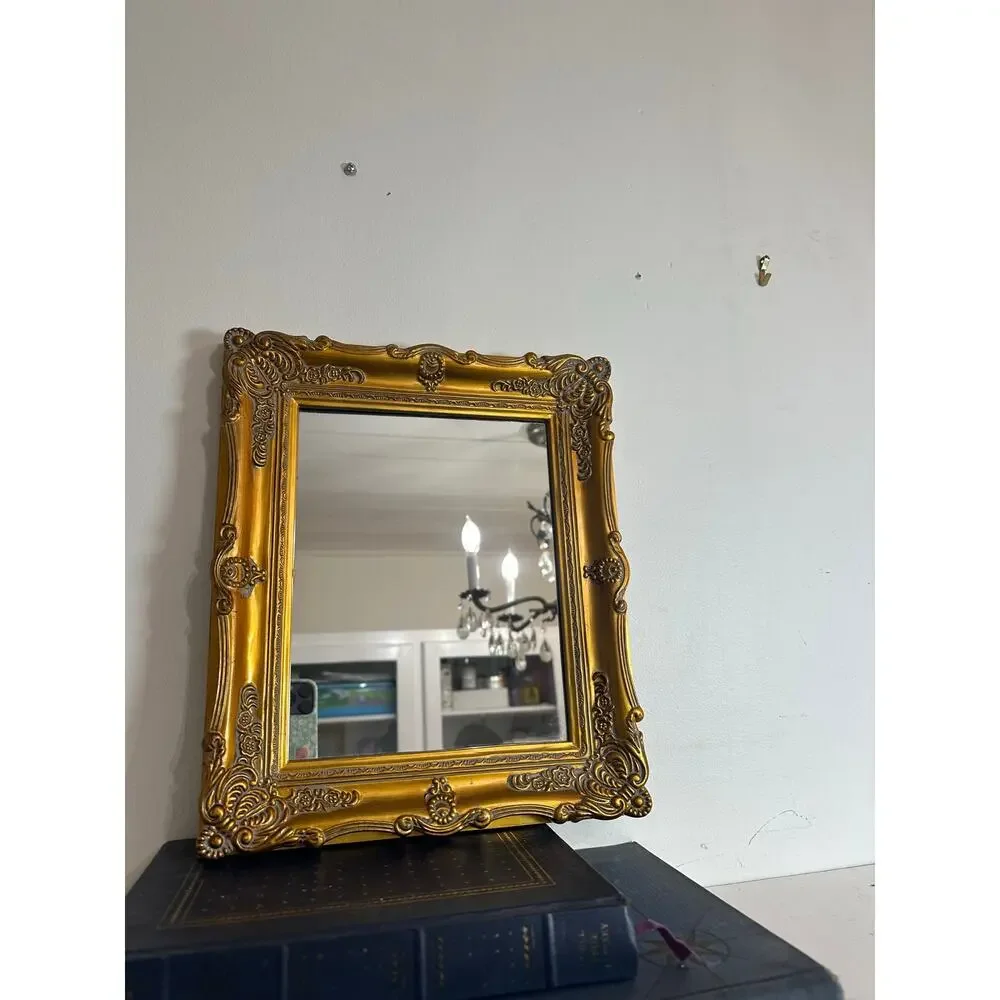 Vintage Melannco Ornate Gold Baroque Elegant Resin Mirror Victorian